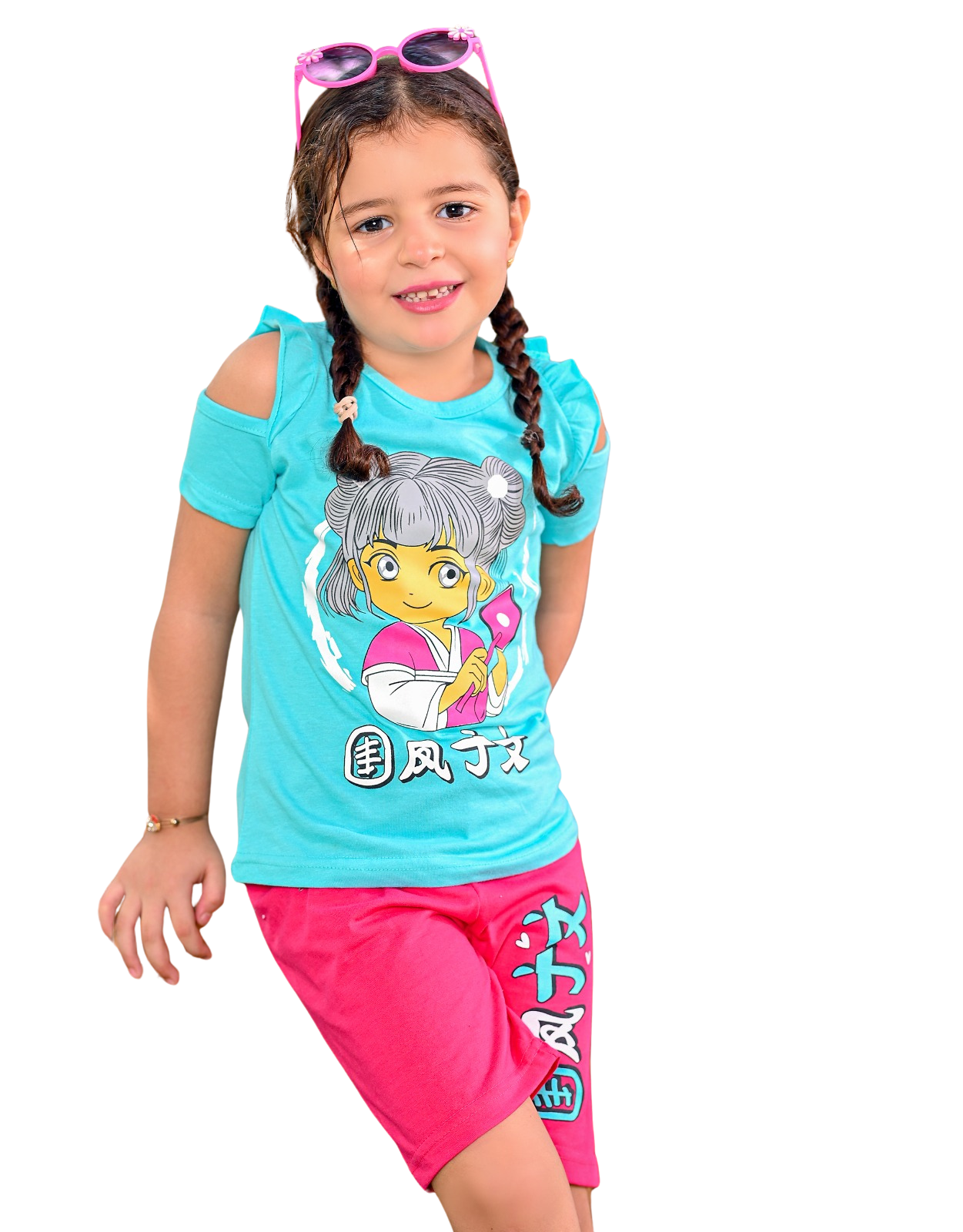 2 100% Cotton Girls' Pajama Set - Image 1